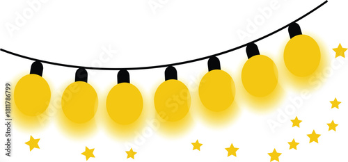 String of Illuminated Bulb: A string of glowing bulbs casts a warm and inviting light.