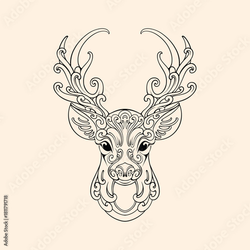 Deer silhouette logo design vector illustration