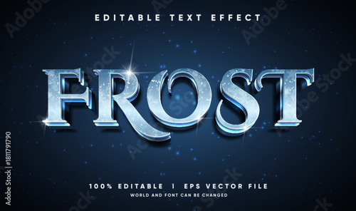 frost 3d vector text effect with modern style
