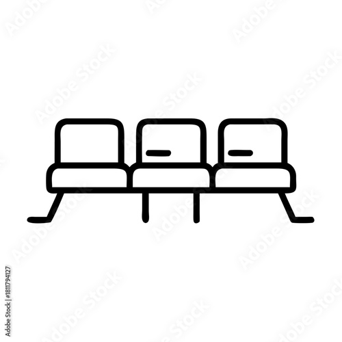 Three-seater chairs with clean line art design