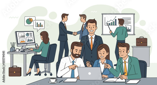 collaborative business team engaging in a strategic planning meeting