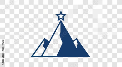 Minimalist Mountain Peak with Star at Summit Depicting Aspiration