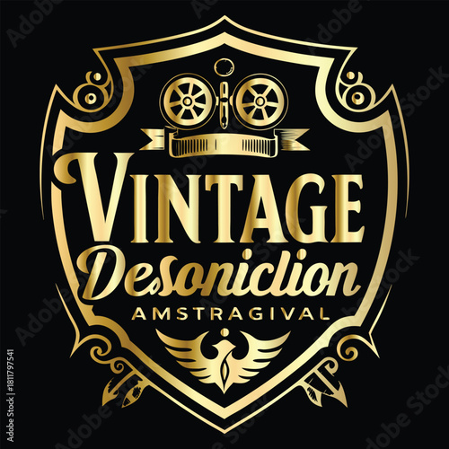 Vector golden frame. Elegant element for design in Eastern style, place for text. Floral golden border. Lace illustration for invitations and greeting cards.
Vintage gold frame on black background. 