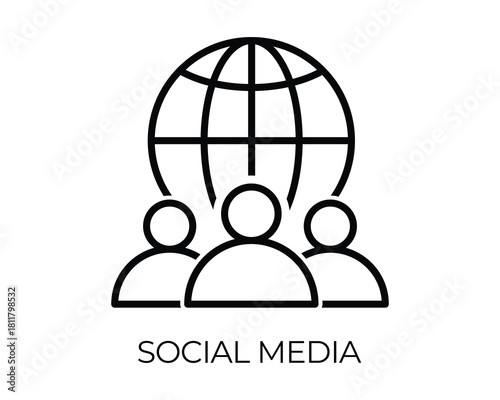 Modern social media icons and elements collection