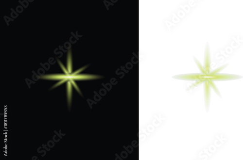 Glowing star vector with brilliant sparkle burst and radiant light shine effect.