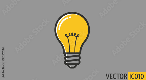 illustration of a classic incandescent light bulb with a glowing