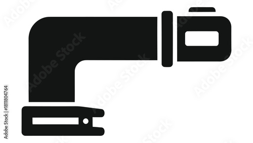 Black and white icon illustrating a smart sous vide machine immersion circulator for precision water bath cooking, isola