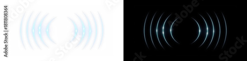 Blue sound wave PNG overlay featuring transparent background for designs.