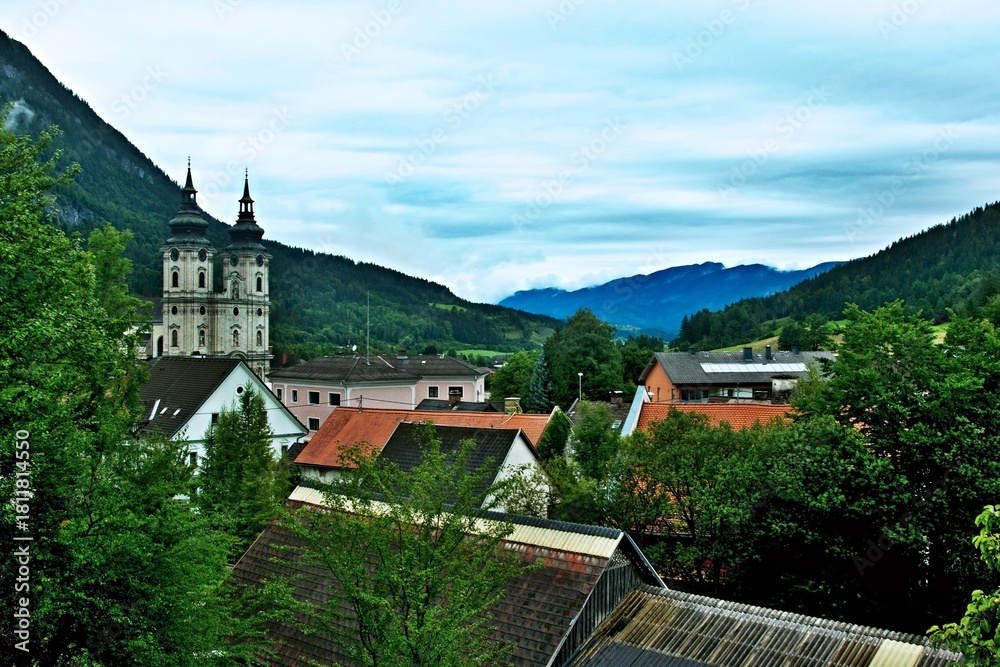 Fototapeta premium Austrian Alps - view of the Spital am Pyhrn in Totes Gebirge