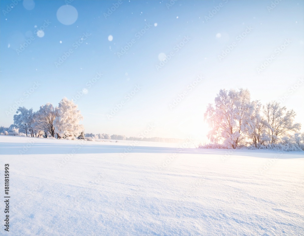 Obraz premium Winter Wonderland – Snow-Covered Trees at Sunrise