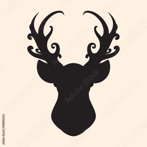Deer silhouette logo design vector illustration