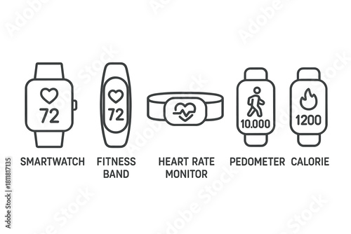 Fitness Tracker Icons Set
