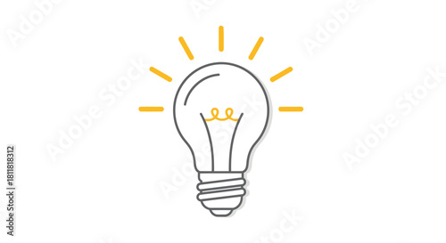 Innovative light bulb icon representing creative ideas and inspiration