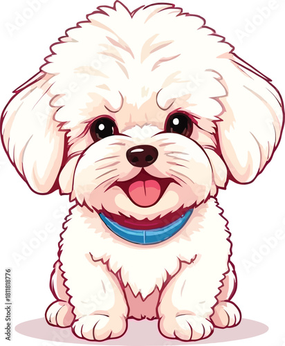 Cute cartoon a illustrator vector Maltipoo