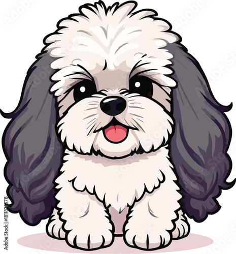 Cute cartoon a illustrator vector Maltipoo