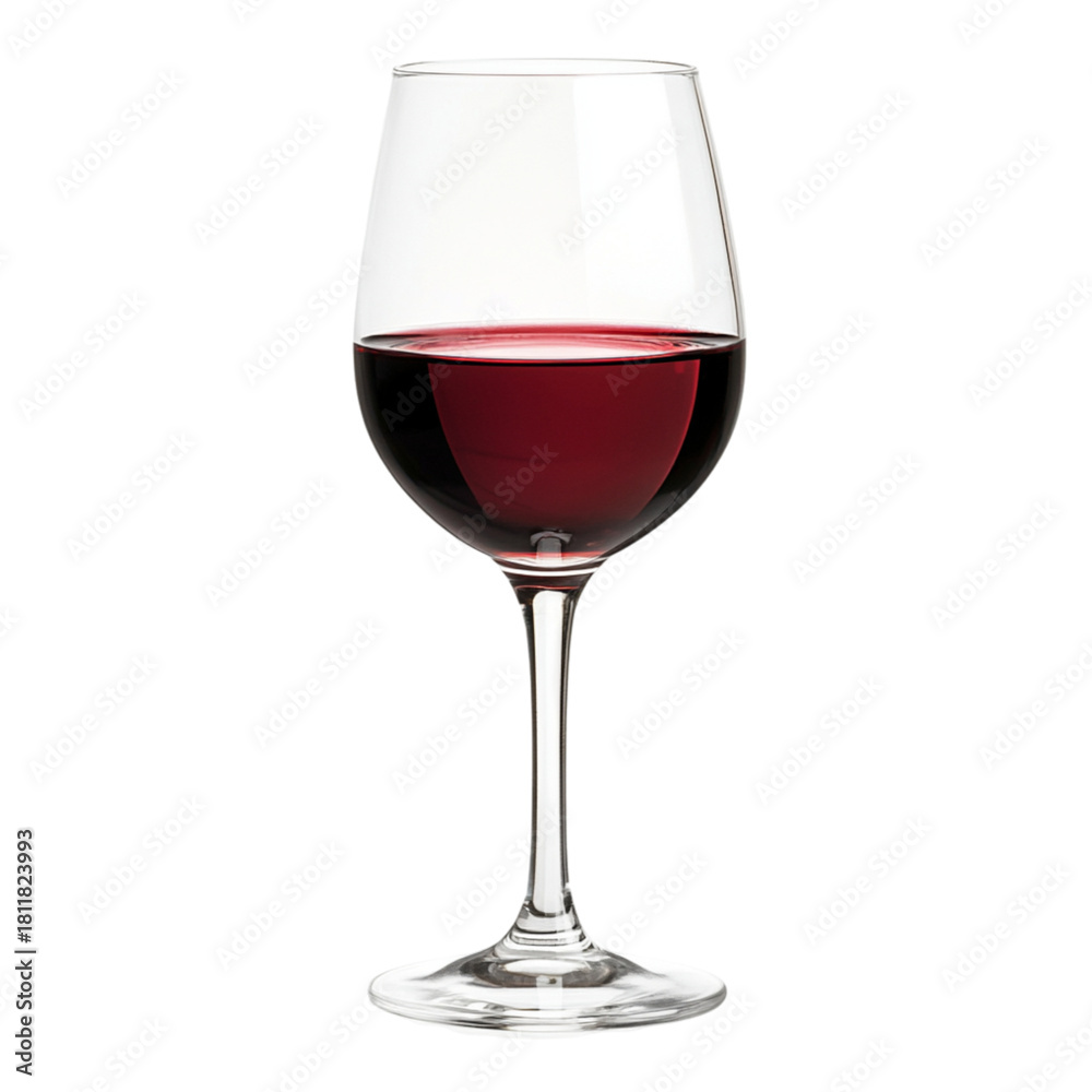 Naklejka premium A single glass of rich red wine against a transparent background