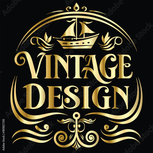 Vector golden frame. Elegant element for design in Eastern style, place for text. Floral golden border. Lace illustration for invitations and greeting cards.
Vintage gold frame on black background. 