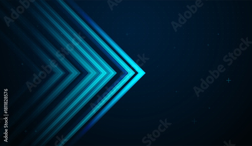 A Dynamic arrows rise across a digital grid, illustrating long-term growth, efficiency, and upward market trends. glowing blue Arrows represents growth Finance Concepts