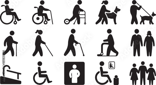 Accessibility Icons People with Disabilities Mobility Aids