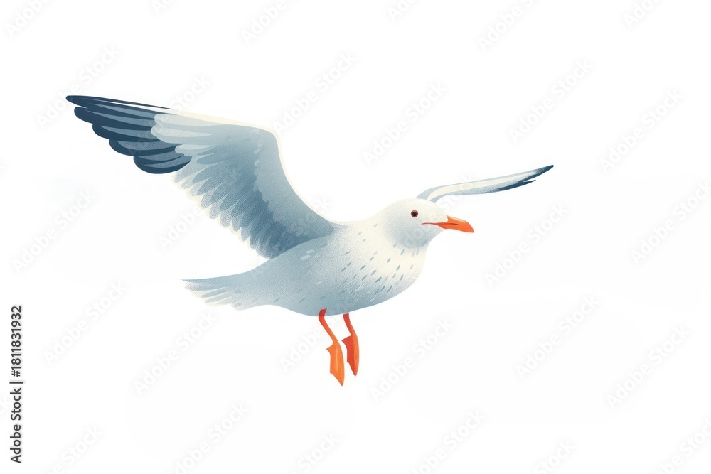 Fototapeta premium Seagull flying animal white bird.