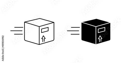 Package in Transit Icon, Delivery Shipping Parcel Tracking Vector for Logistics and Courier Services