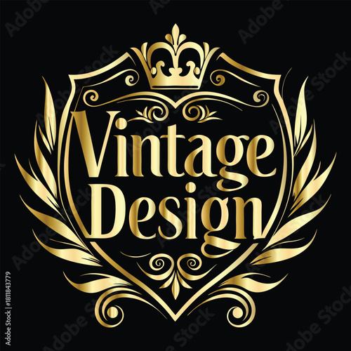 Vector golden frame. Elegant element for design in Eastern style, place for text. Floral golden border. Lace illustration for invitations and greeting cards.
Vintage gold frame on black background. 
