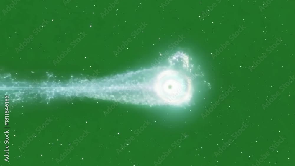 Magic Comet Trail Explosion on Green Screen. Cosmic Energy Burst ...