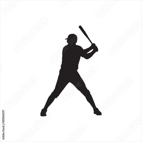 baseball player silhouette vector