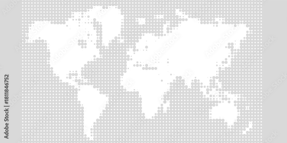Naklejka premium World map vector, isolated on white background. Flat Earth, gray map template for web site pattern, anual report, inphographics. vector