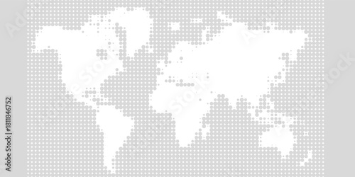 World map vector, isolated on white background. Flat Earth, gray map template for web site pattern, anual report, inphographics. vector