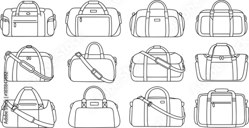 Collection of Black Silhouettes of People in Various Poses and Uniforms white background