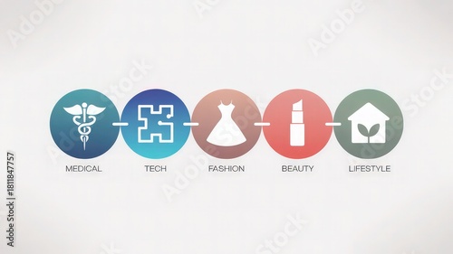 “Medical, Tech, Fashion, Beauty & Lifestyle Icons – Modern Minimal Gradient Symbols Set”