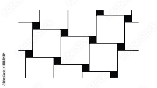 Grid black and white vector background texture. Modern abstract perspective geometric shapes pattern lines
