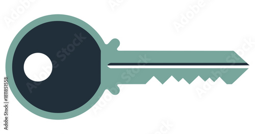 Simple key icon isolated on for security, access, and protection concept in vector format