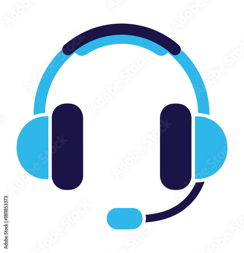 Illustration of a headset isolated on, representing customer service and communication