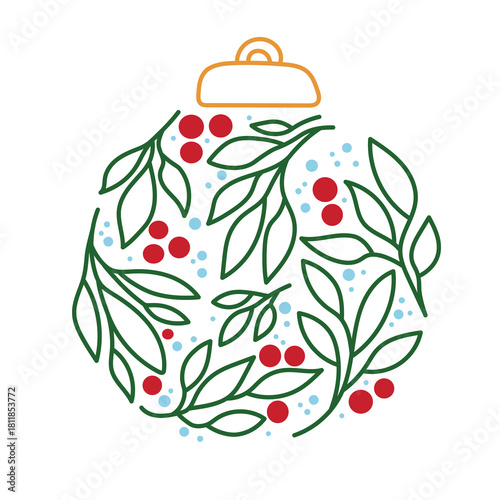 vector illustration of Christmas ball decoration
