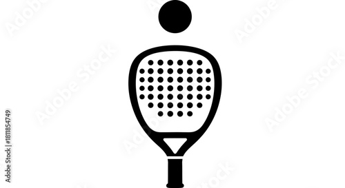 Padel racket and ball icon, representing the sport of padel tennis.