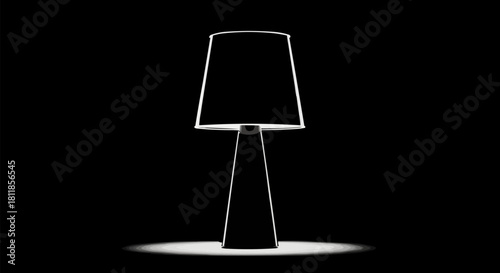 Elegant Table Lamp Silhouette - A Study in Light and Shadow.