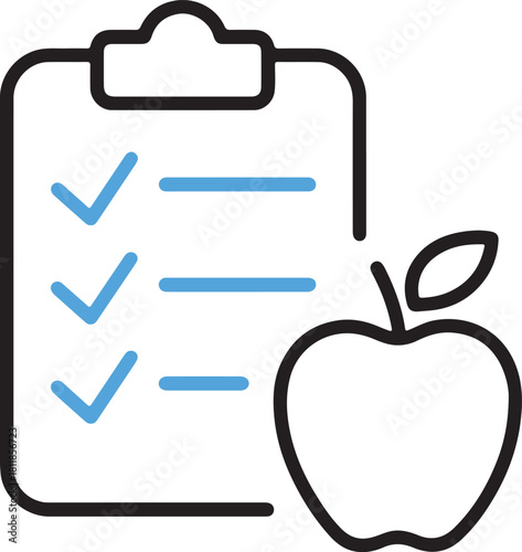 Nutrition Checklist Icon Healthy Diet Planning Illustration