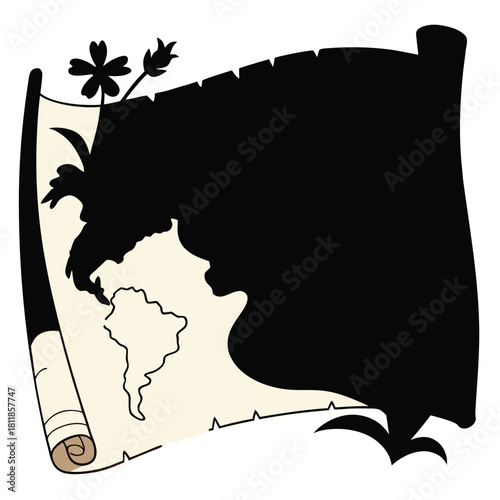 Whimsical fantasy map with floral continents and vibrant nectar elements