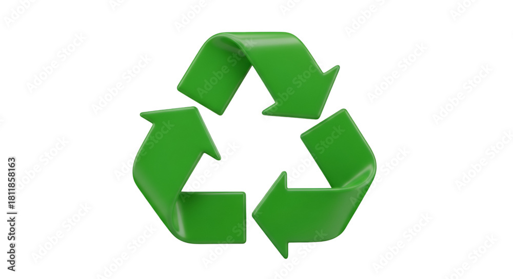 Obraz premium Green Recycling Symbol icon arrows