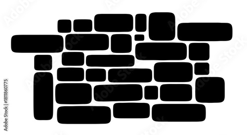 Abstract Geometric Mosaic Backdrop with Rounded Rectangles Arranged Artfully for Modern Presentation Backgrounds and Creative Marketing Materials, Useful in Technology, Business, and Education, Minima