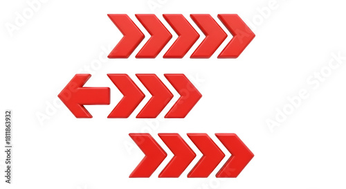 Red Arrows Pointing Left and Right on Black Background