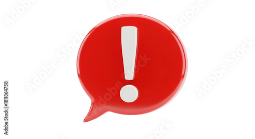 Red Exclamation Mark Speech Bubble Icon alert warning