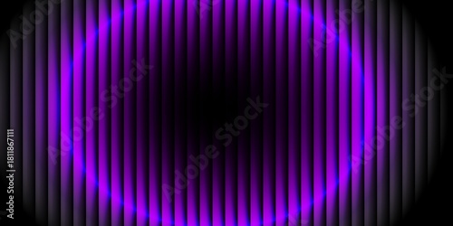 Vibrant circular gradient pattern with ribbed fractal glass texture effect blending . Futuristic background with fluorescent wave effect