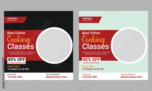 Online cooking class social media post banner