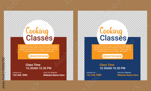 Online cooking class social media post banner