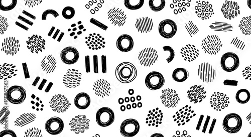 Modern Abstract Geometric Pattern Design on Beige Backdrop, Seamless Doodle Style Background for Creative Projects, Minimalist Graphic Resource (199/200 chars) Advertising, Branding, Web Design. Conte