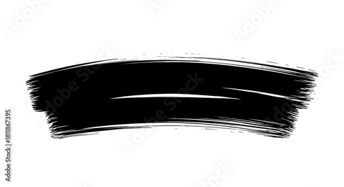 Abstract Black Brushstroke Texture Overlay Element on White Background for Modern Graphic Design Projects, Presentations and Marketing Materials. Bold Paint Stroke, Artistic Brush, Ink Splatter Effect