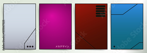 Minimal Tech Panel Vector Poster Templates with Clean Geometric Layouts
